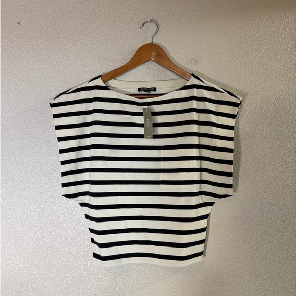 NWT J.Crew Boatneck muscle T-shirt in Carter stripe mariner cotton Small - Picture 4 of 11